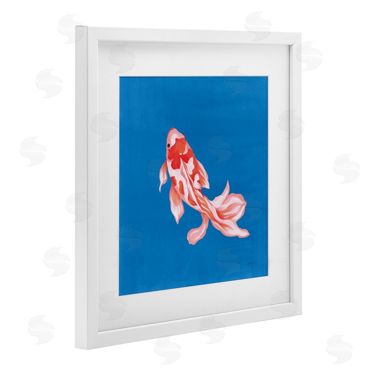 Yvette St. Amant Blue Vibrant Koi Fish Canvas Wall Art Print