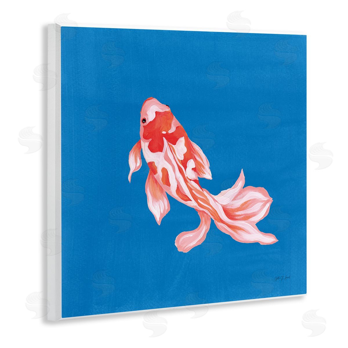 Yvette St. Amant Blue Vibrant Koi Fish Canvas Wall Art Print