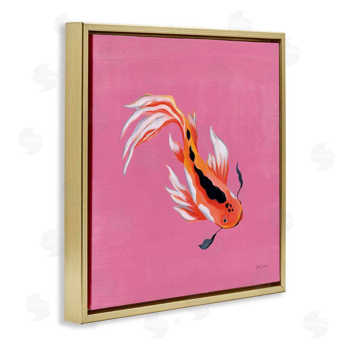 Yvette St. Amant Pink Vibrant Koi Fish Canvas Wall Art Print