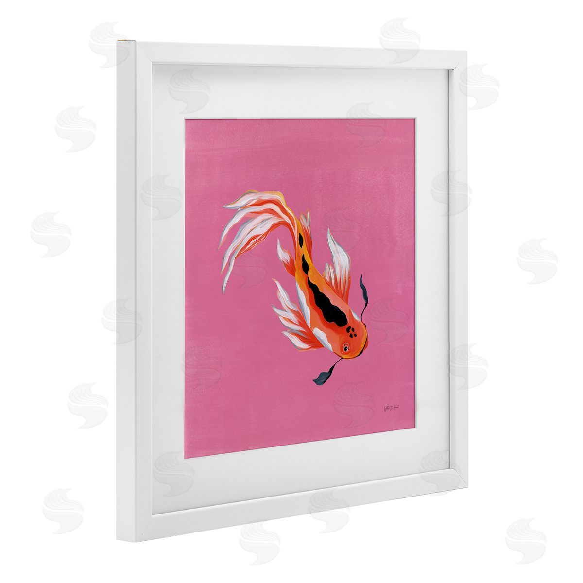 Yvette St. Amant Pink Vibrant Koi Fish Canvas Wall Art Print