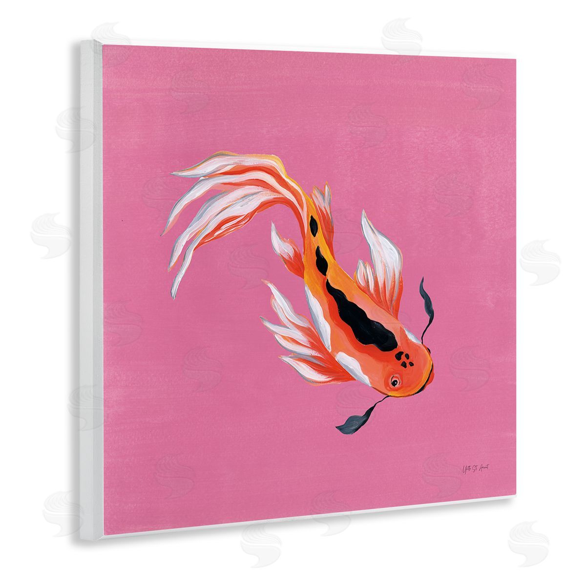 Yvette St. Amant Pink Vibrant Koi Fish Canvas Wall Art Print