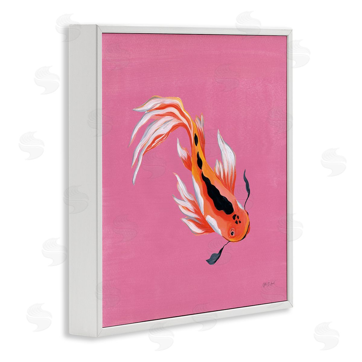 Yvette St. Amant Pink Vibrant Koi Fish Canvas Wall Art Print