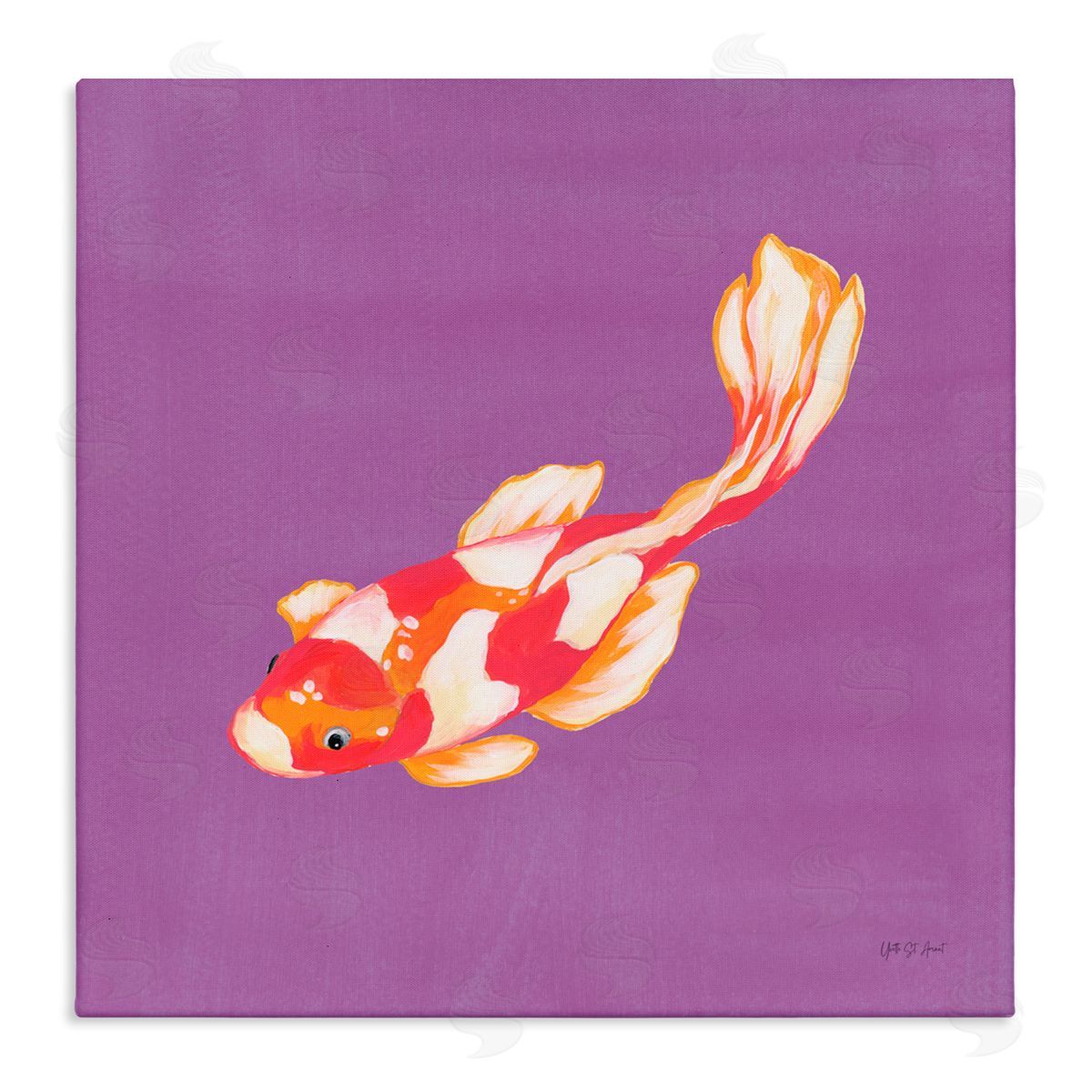 Yvette St. Amant Colorful Koi on Purple Canvas Wall Art Print