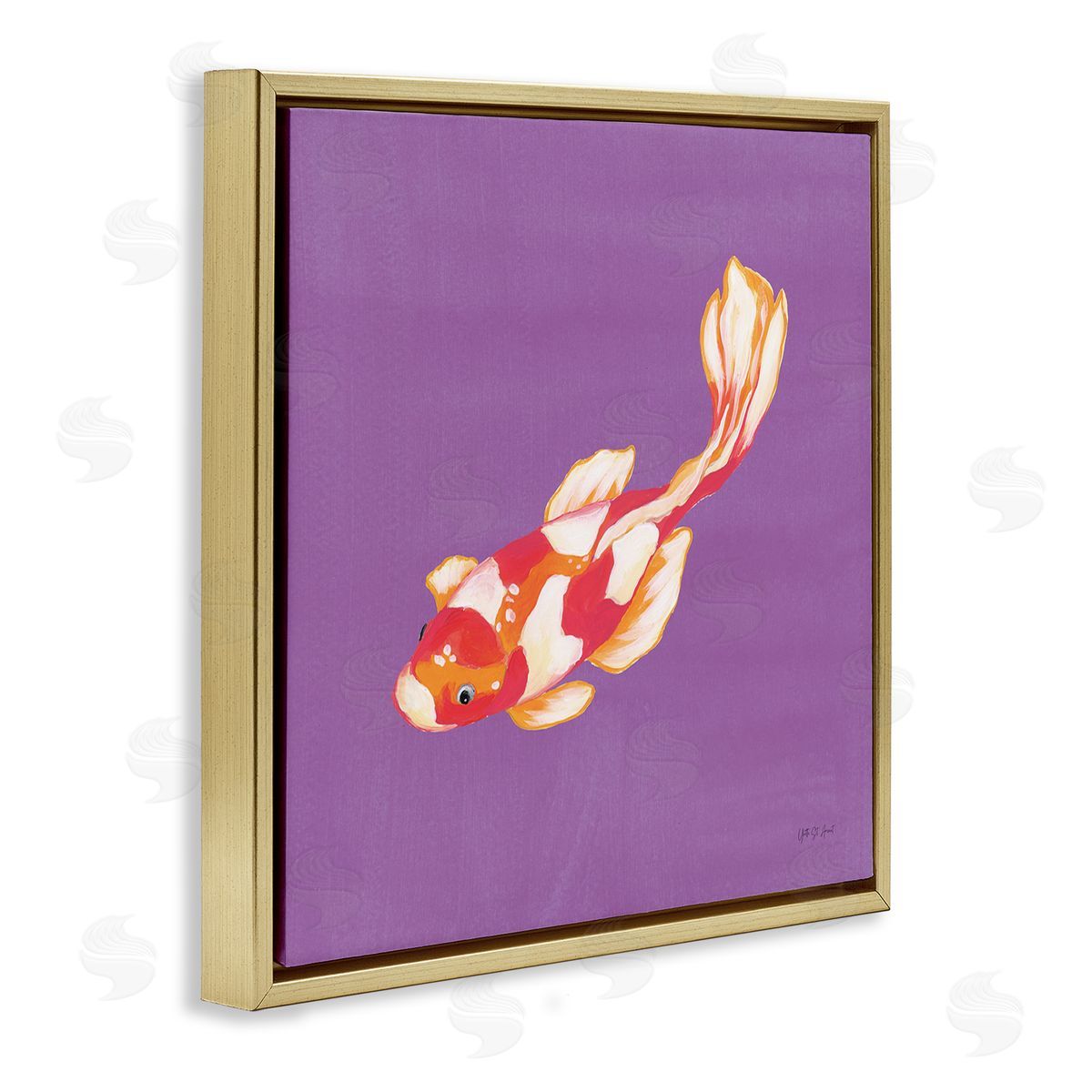 Yvette St. Amant Colorful Koi on Purple Canvas Wall Art Print