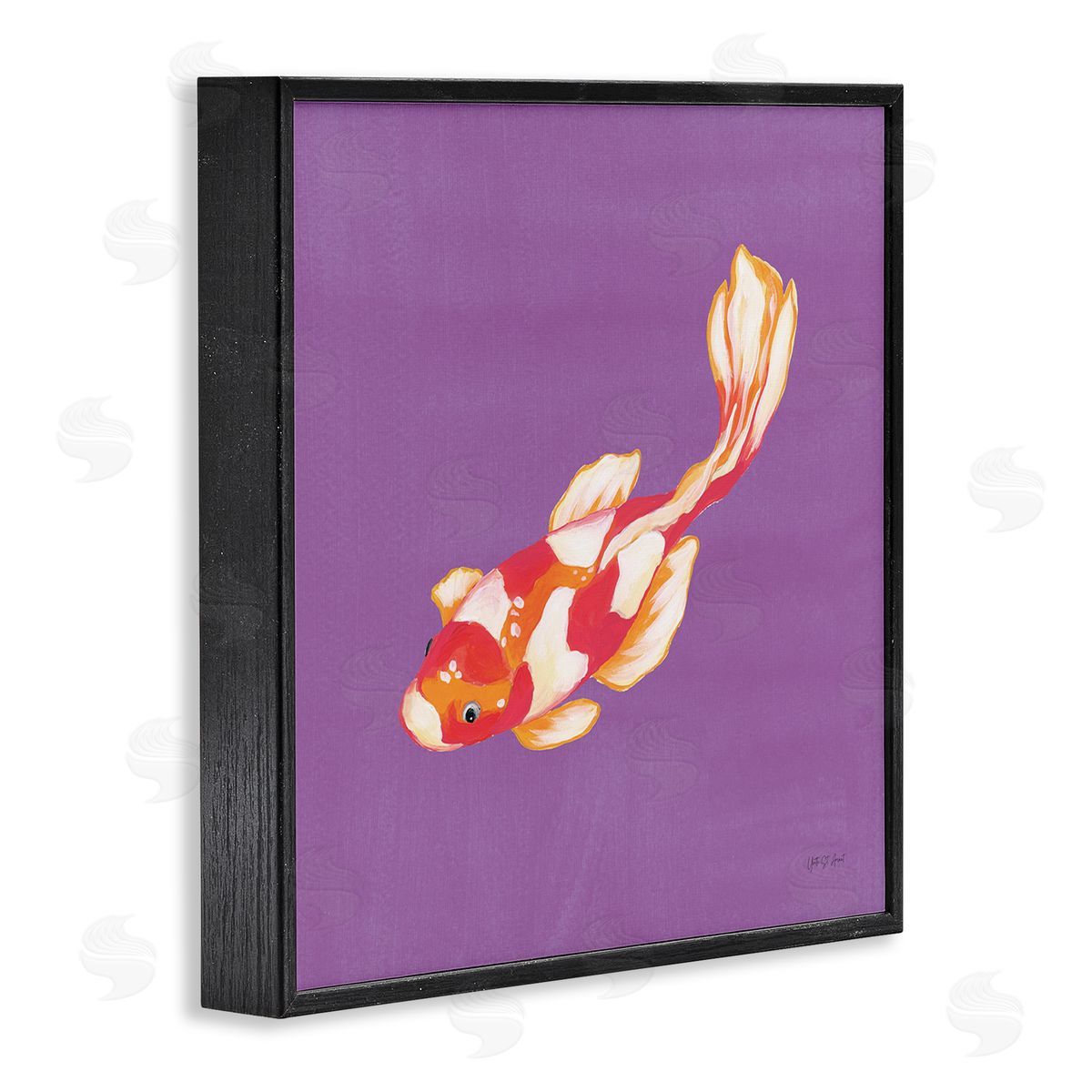 Yvette St. Amant Colorful Koi on Purple Canvas Wall Art Print