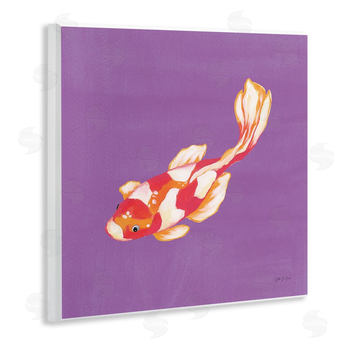 Yvette St. Amant Colorful Koi on Purple Canvas Wall Art Print
