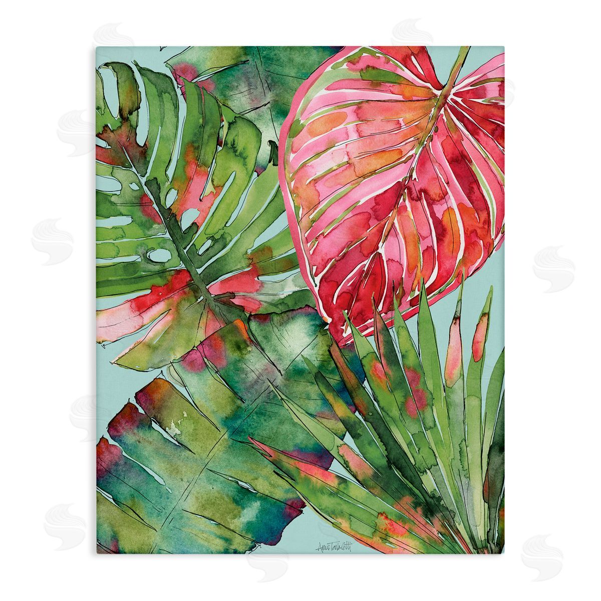 Anne Tavoletti Leafy Palm Springs Canvas Wall Art Print