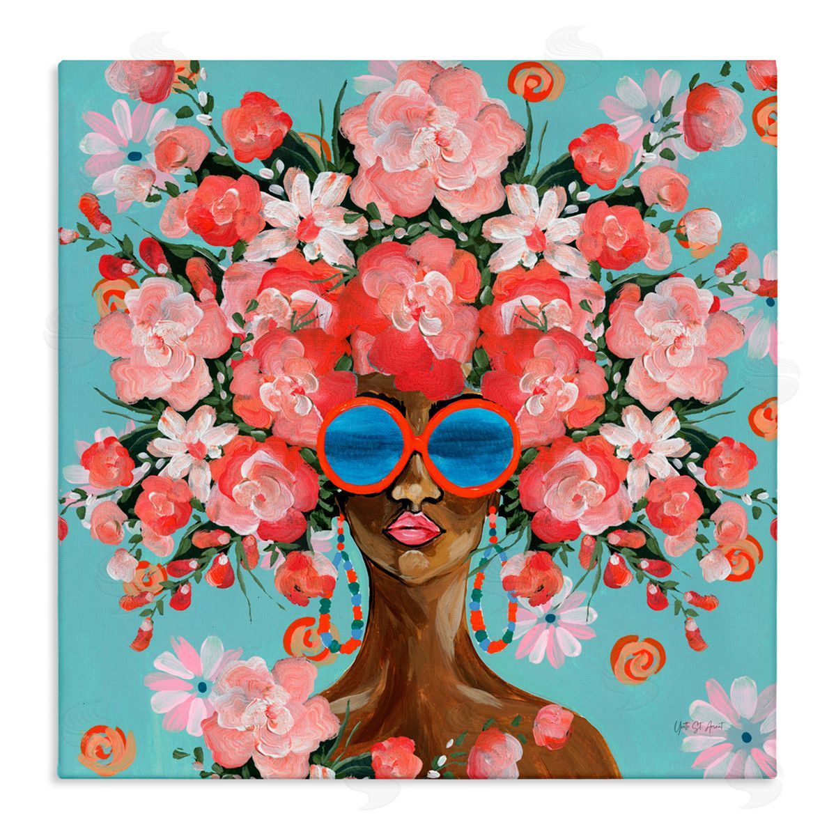 Yvette St. Amant Sunning In Florals Canvas Wall Art Print
