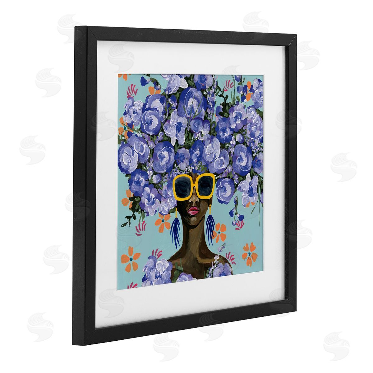 Yvette St. Amant Sunning In Blue Florals Canvas Wall Art Print