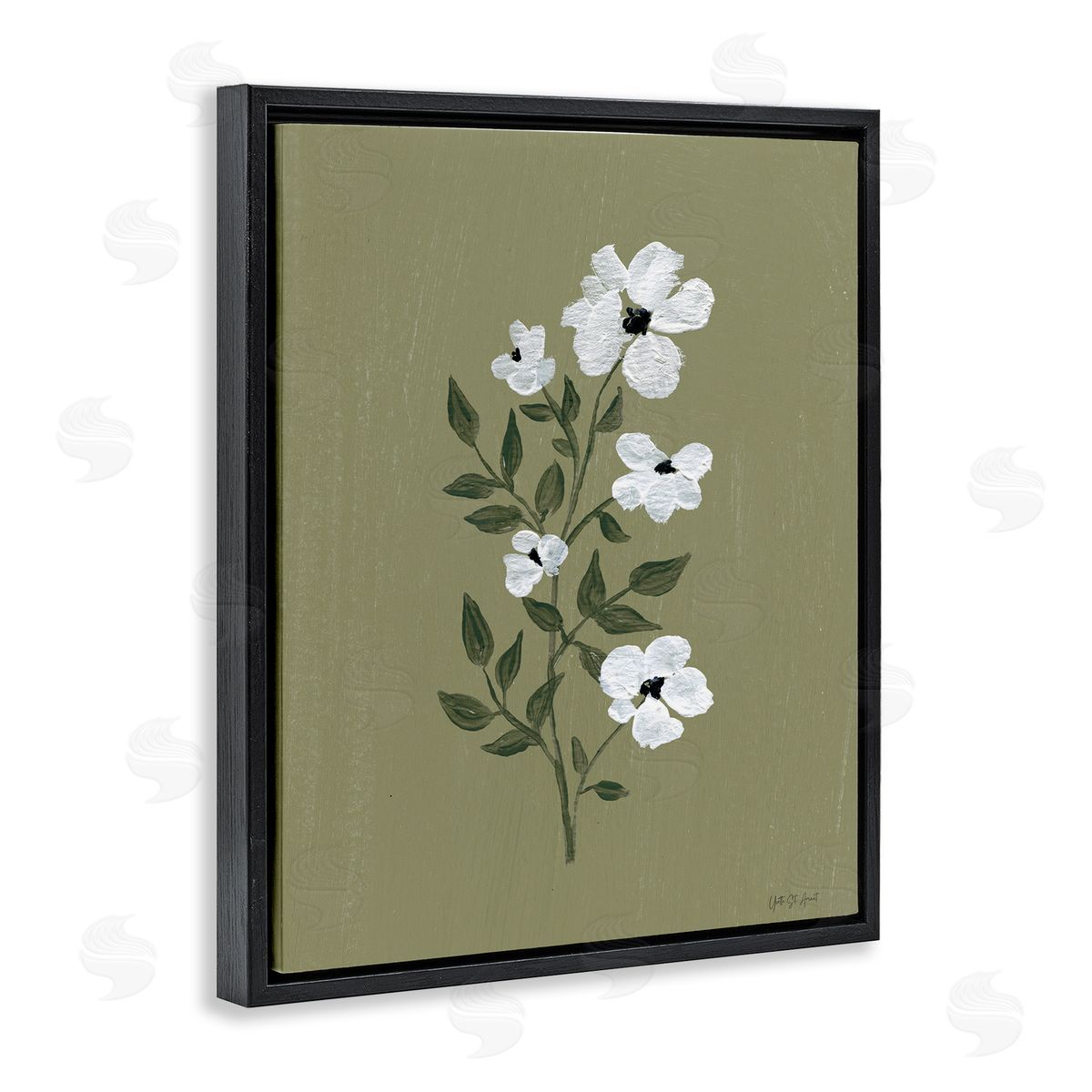 Yvette St. Amant Pretty Little Flower Avocado Canvas Wall Art Print