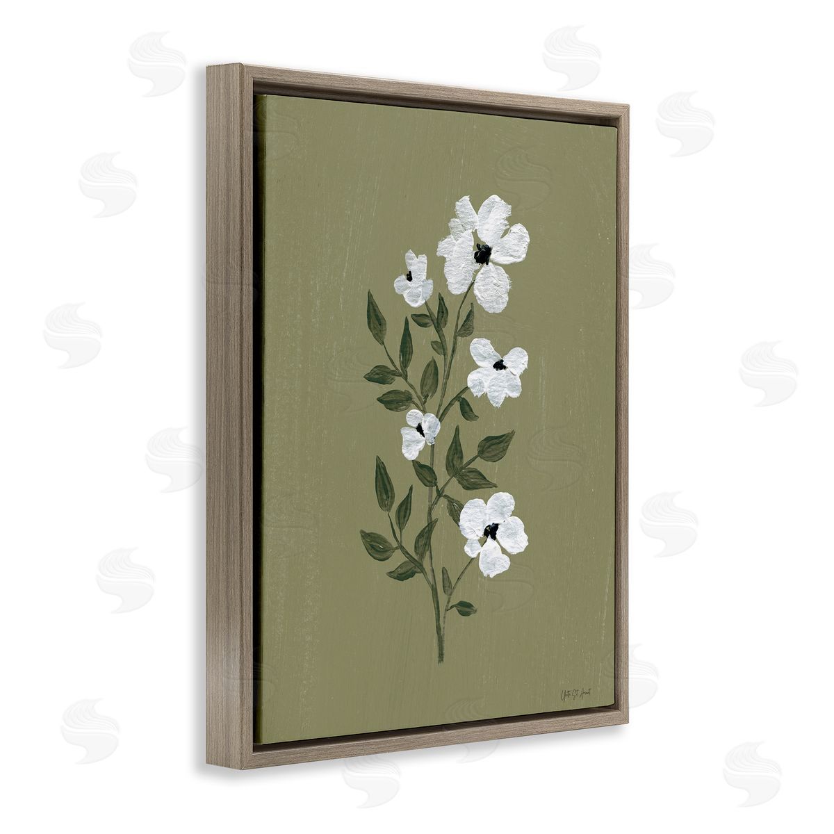 Yvette St. Amant Pretty Little Flower Avocado Canvas Wall Art Print