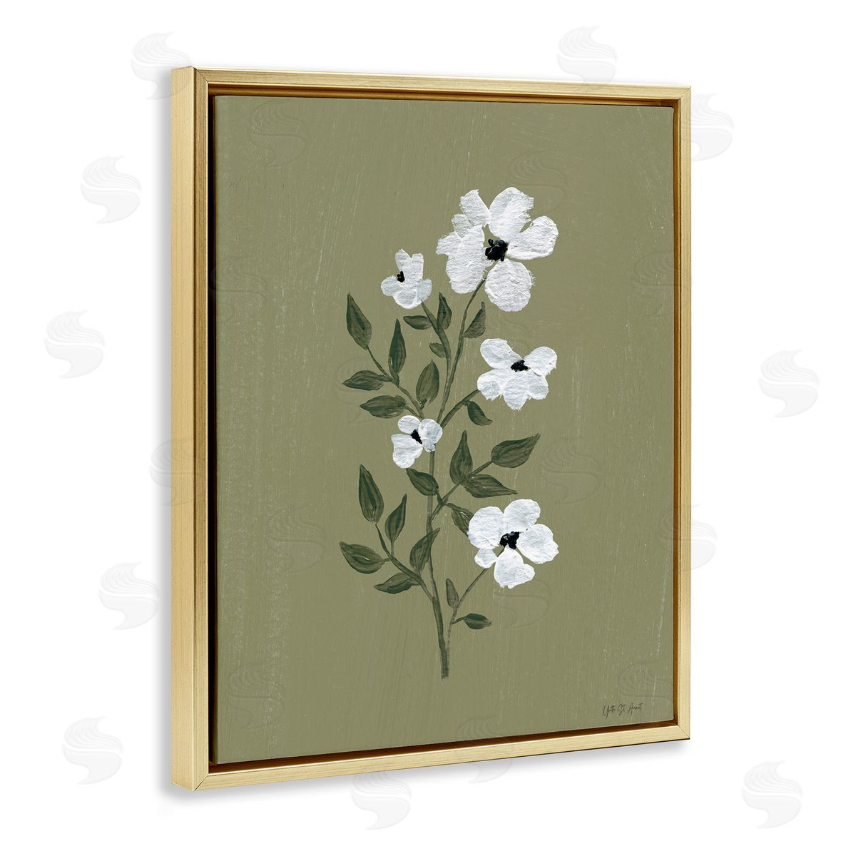Yvette St. Amant Pretty Little Flower Avocado Canvas Wall Art Print
