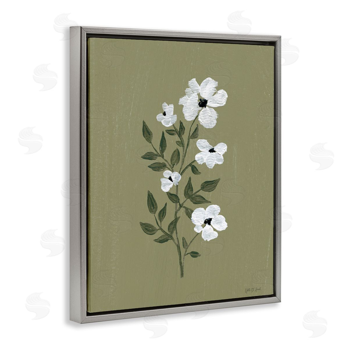 Yvette St. Amant Pretty Little Flower Avocado Canvas Wall Art Print