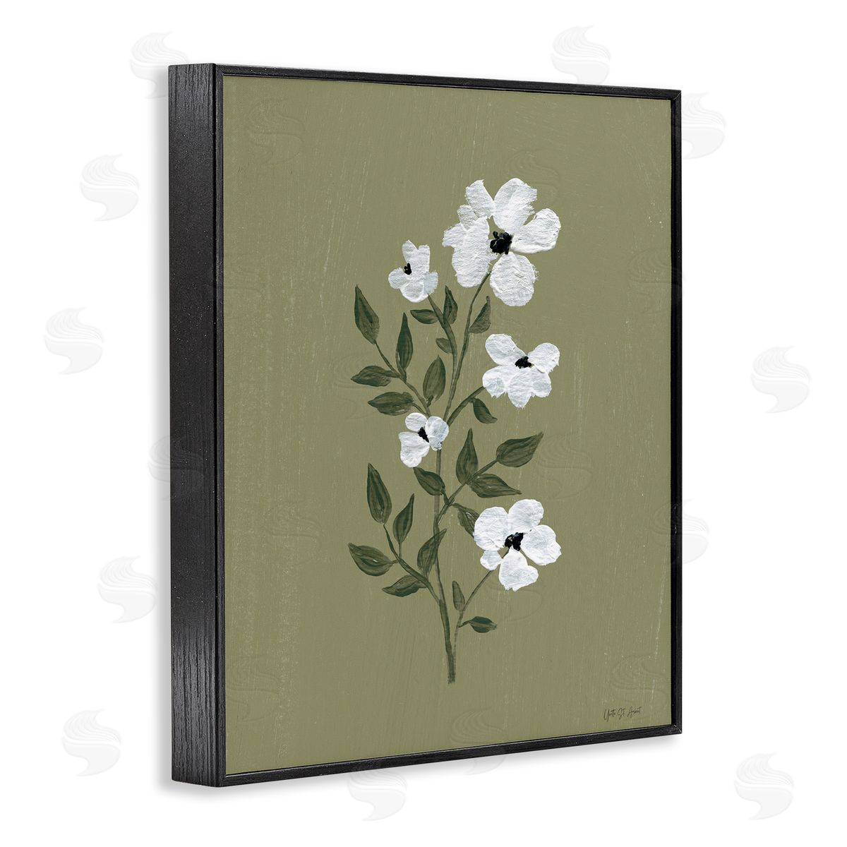 Yvette St. Amant Pretty Little Flower Avocado Canvas Wall Art Print
