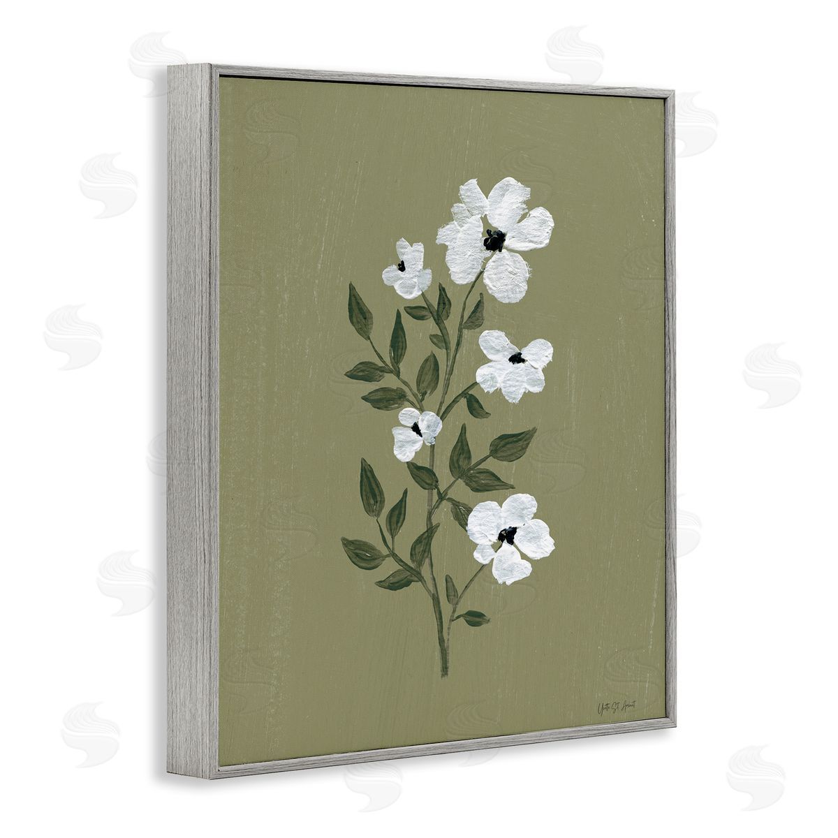Yvette St. Amant Pretty Little Flower Avocado Canvas Wall Art Print