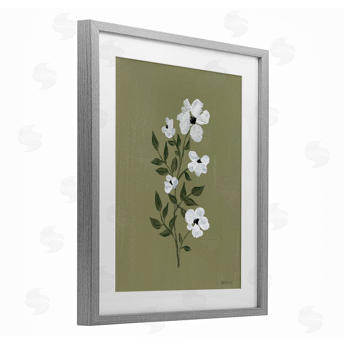 Yvette St. Amant Pretty Little Flower Avocado Canvas Wall Art Print