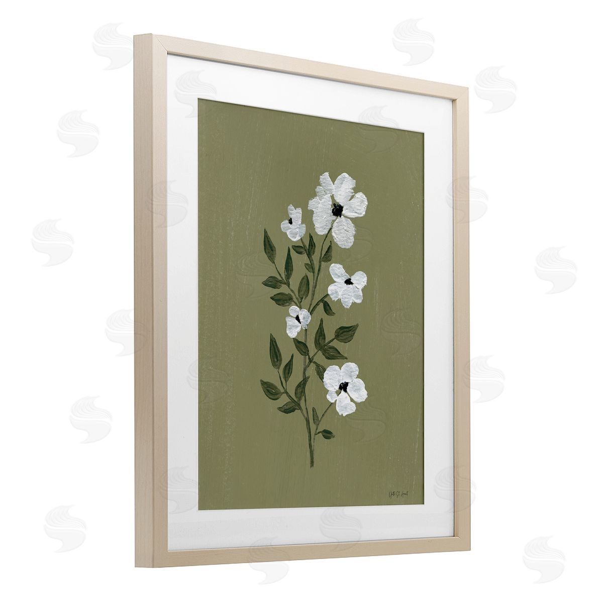 Yvette St. Amant Pretty Little Flower Avocado Canvas Wall Art Print