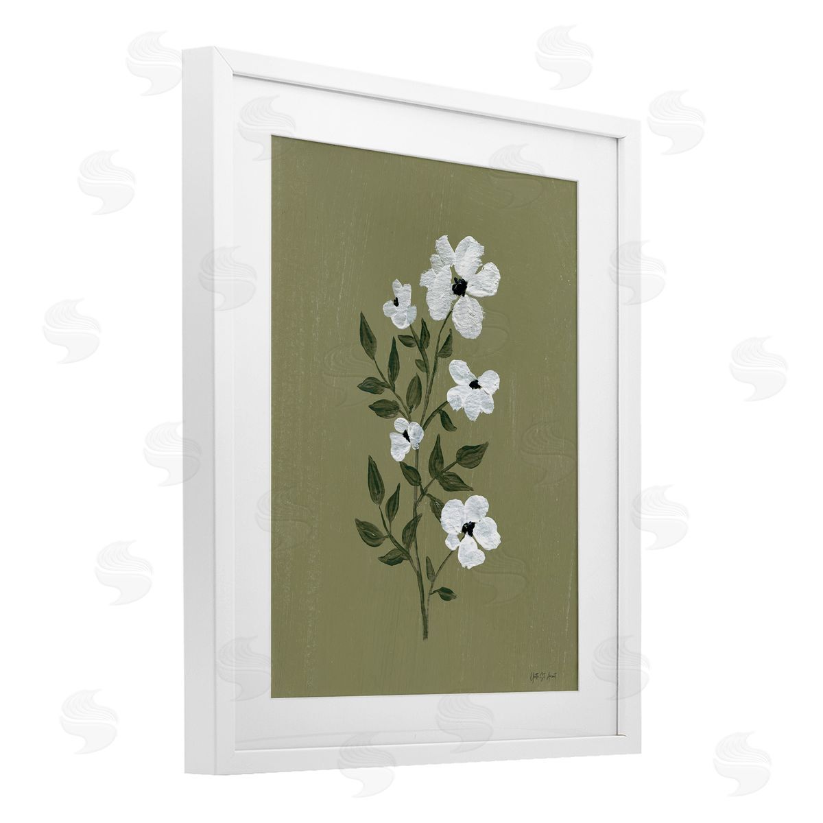 Yvette St. Amant Pretty Little Flower Avocado Canvas Wall Art Print