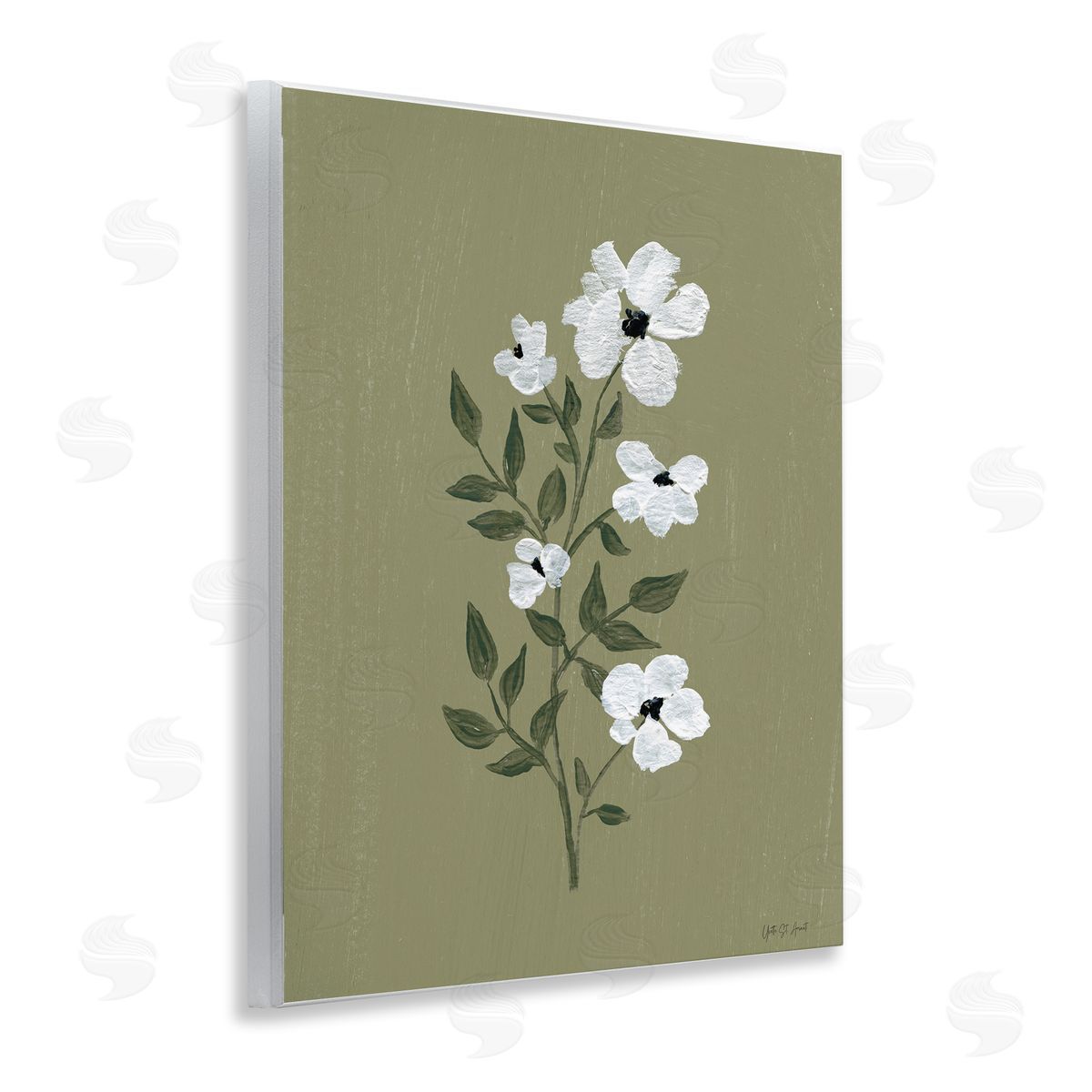 Yvette St. Amant Pretty Little Flower Avocado Canvas Wall Art Print