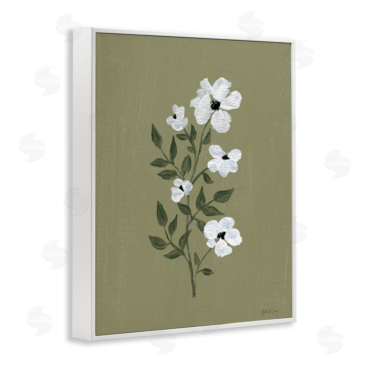Yvette St. Amant Pretty Little Flower Avocado Canvas Wall Art Print