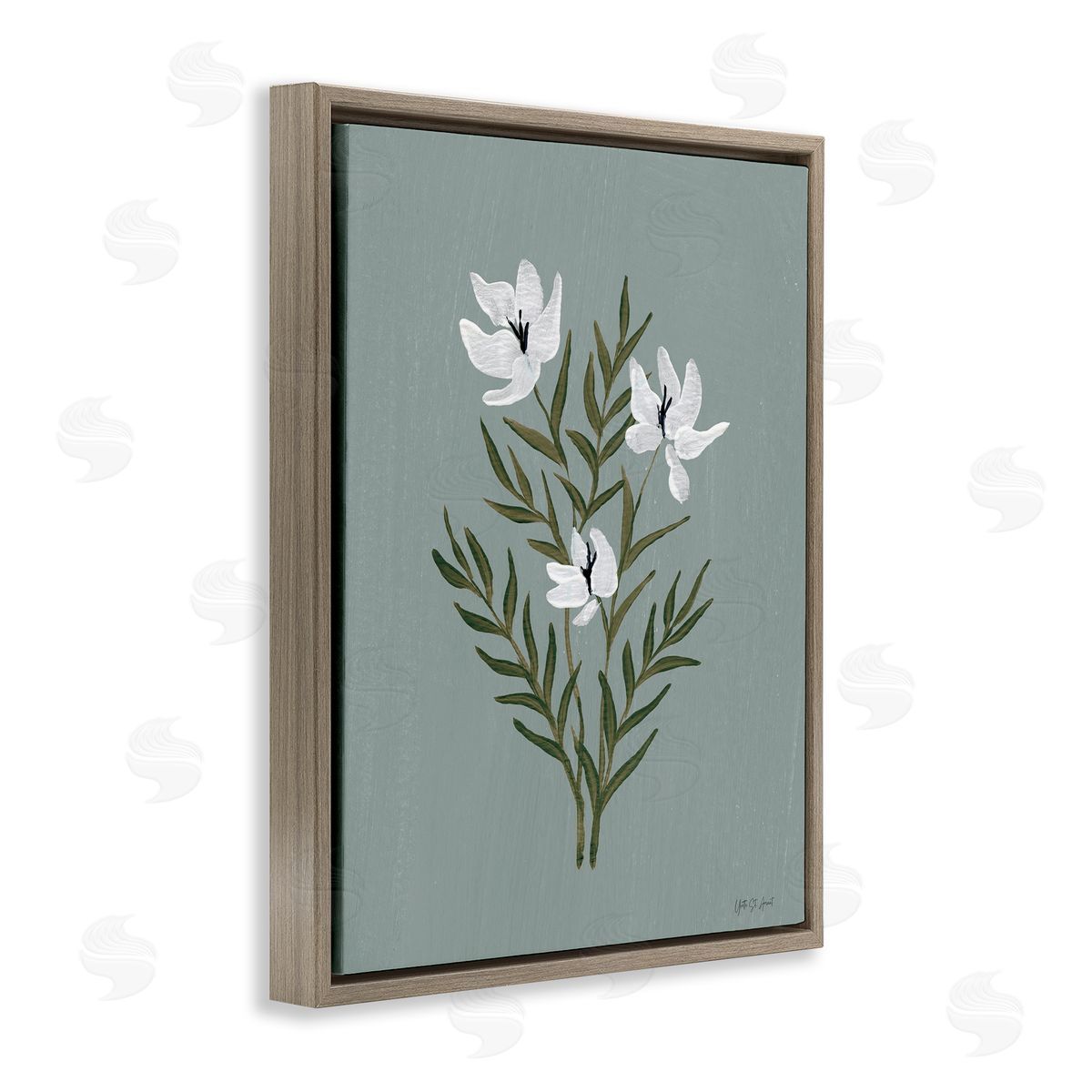 Yvette St. Amant Slate Blue Little Flower Canvas Wall Art Print