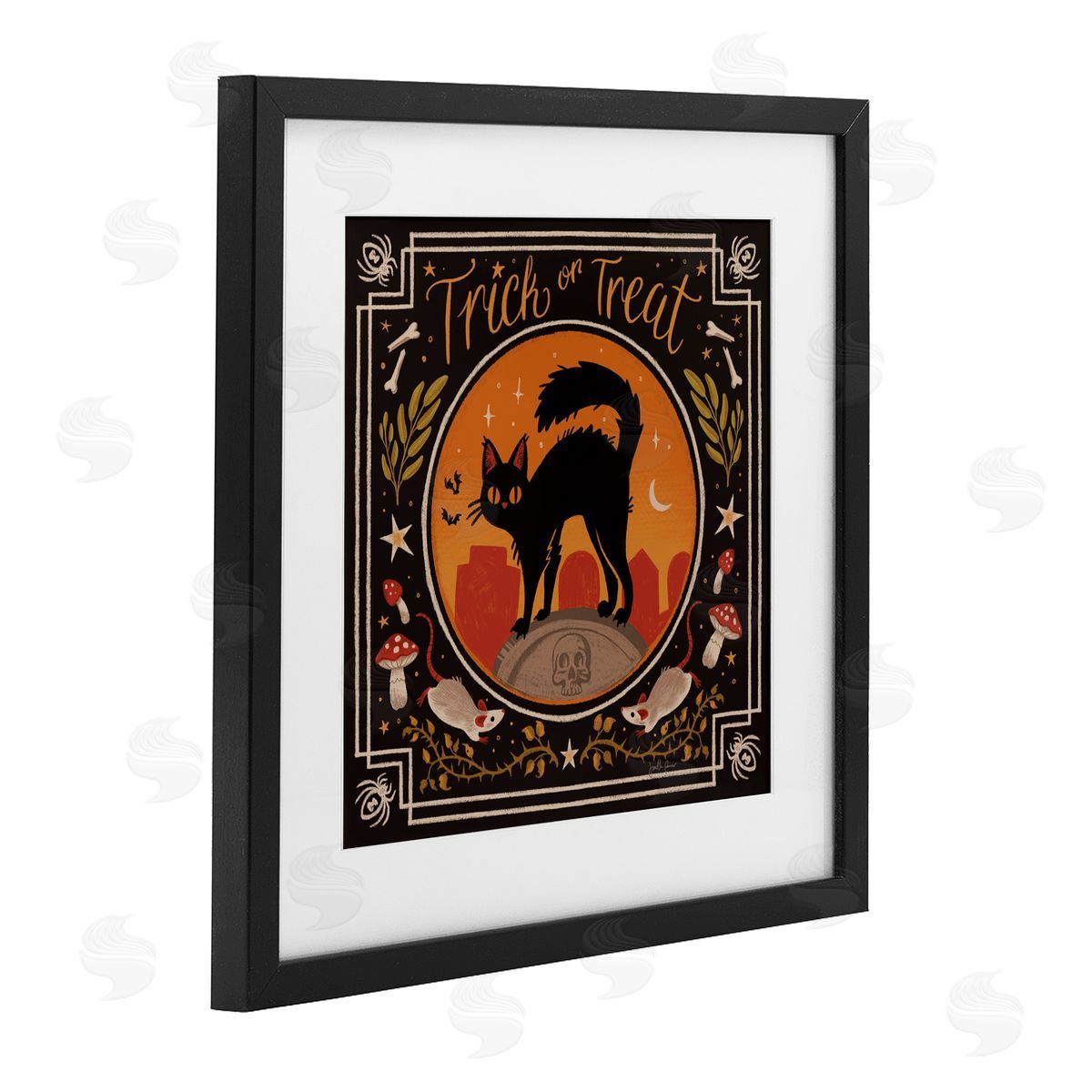Janelle Penner Trick Or Treat Cat & Rats Canvas Wall Art Print
