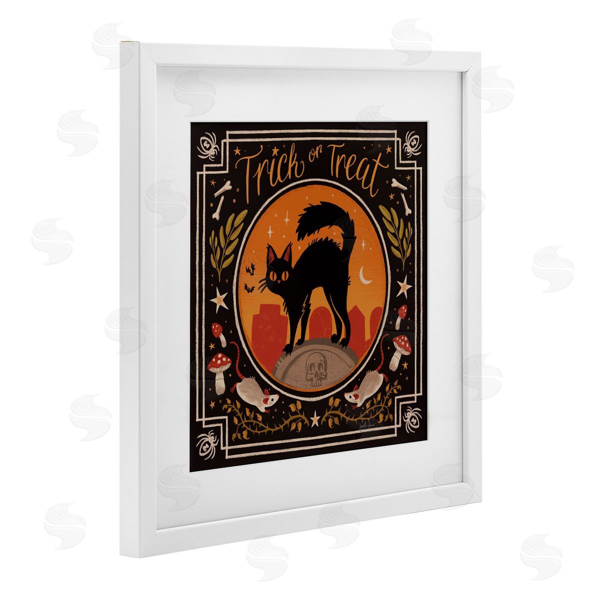 Janelle Penner Trick Or Treat Cat & Rats Canvas Wall Art Print
