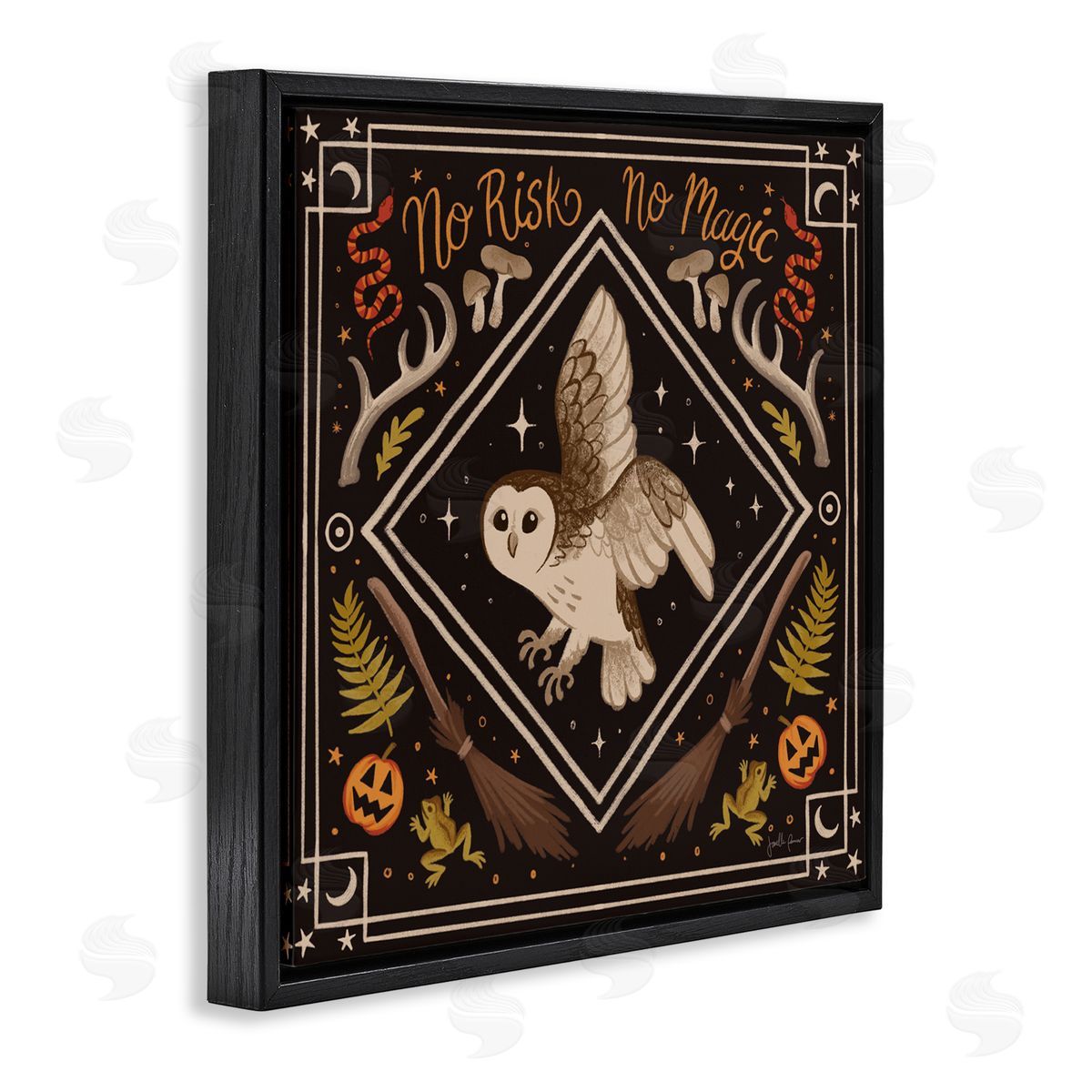 Janelle Penner No Risks or Magic Owl Canvas Wall Art Print