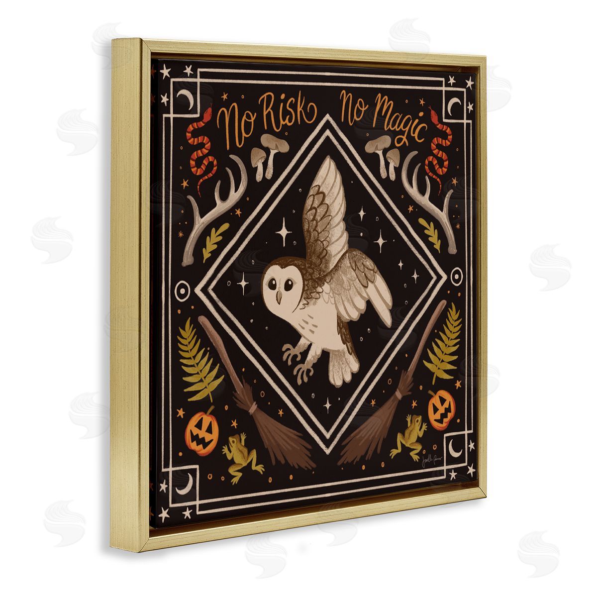 Janelle Penner No Risks or Magic Owl Canvas Wall Art Print