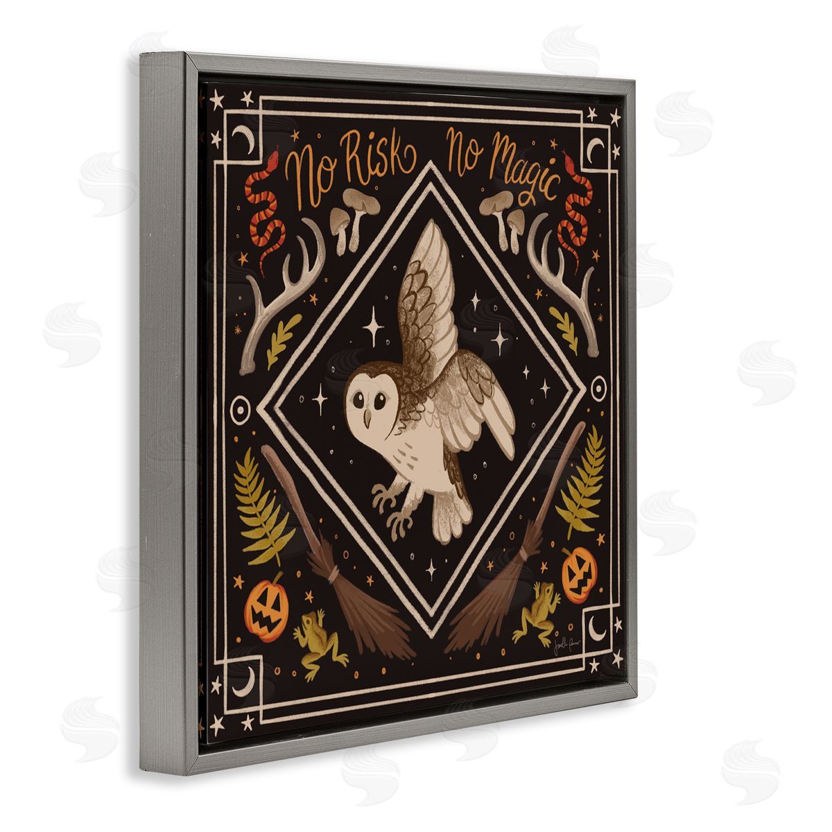 Janelle Penner No Risks or Magic Owl Canvas Wall Art Print