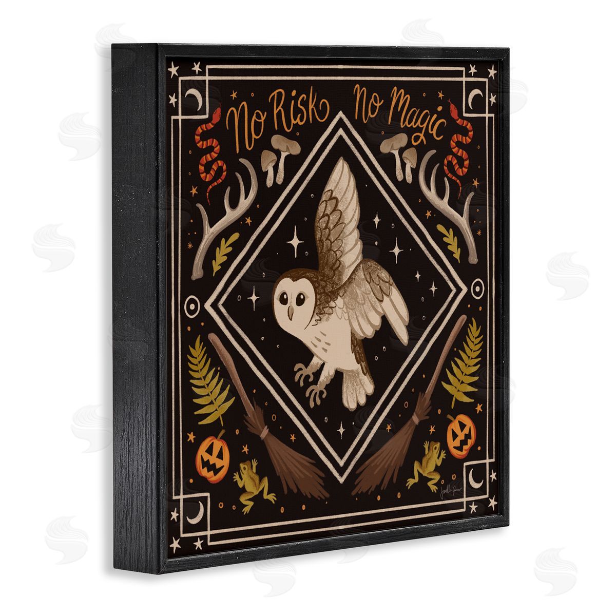 Janelle Penner No Risks or Magic Owl Canvas Wall Art Print