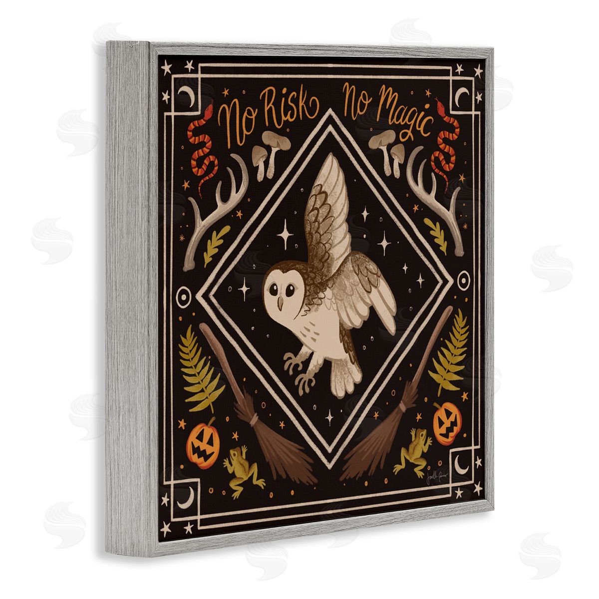 Janelle Penner No Risks or Magic Owl Canvas Wall Art Print