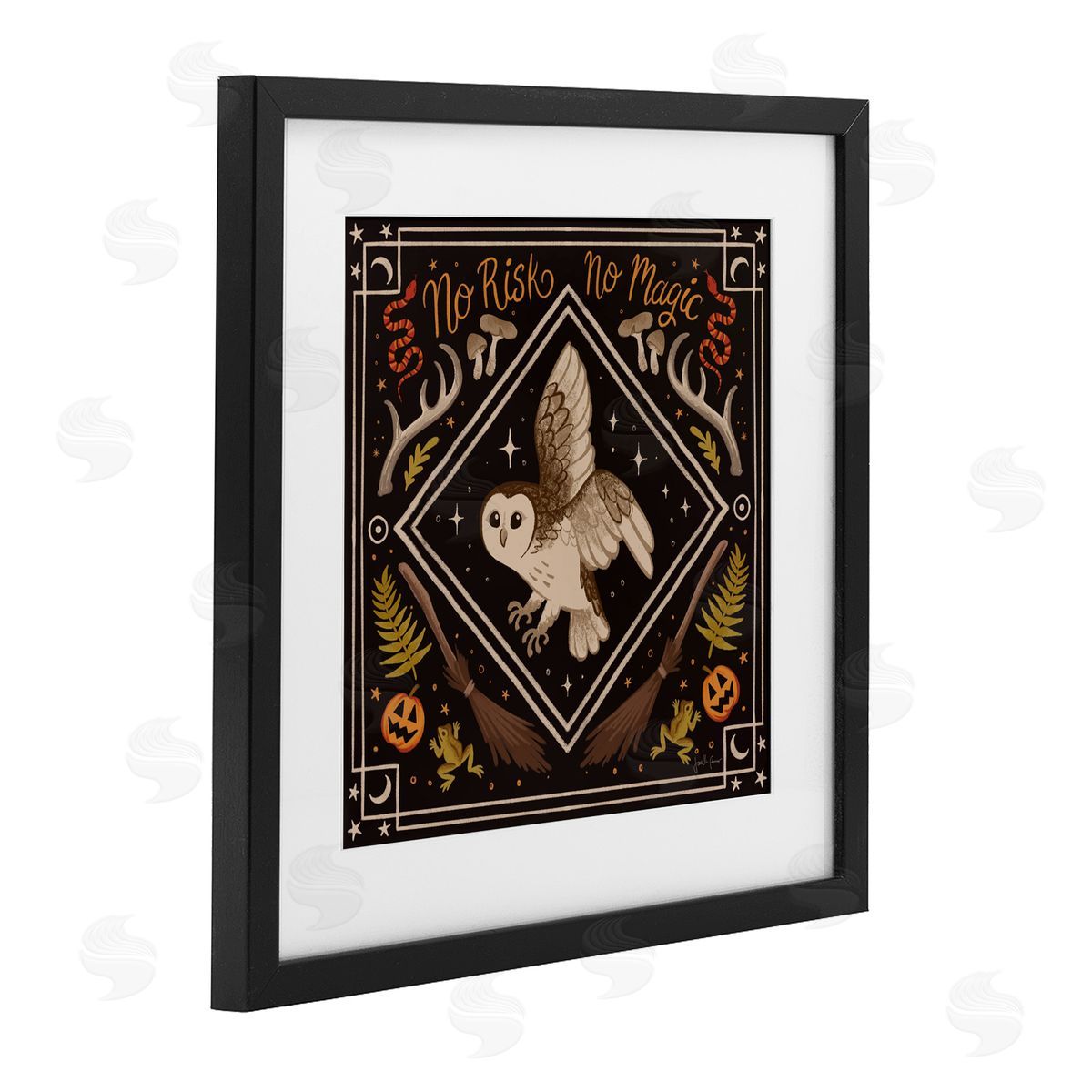 Janelle Penner No Risks or Magic Owl Canvas Wall Art Print