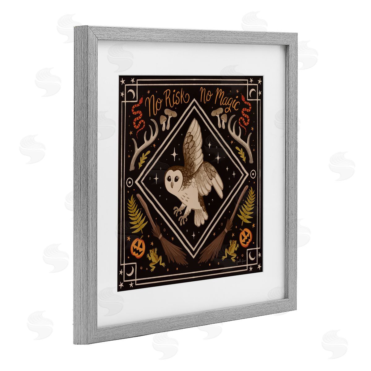 Janelle Penner No Risks or Magic Owl Canvas Wall Art Print