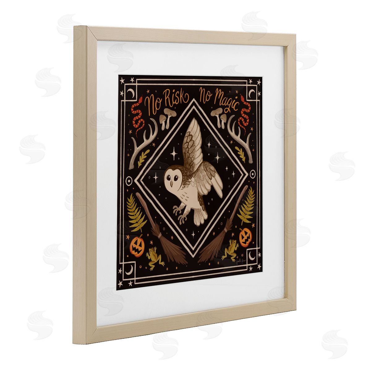 Janelle Penner No Risks or Magic Owl Canvas Wall Art Print