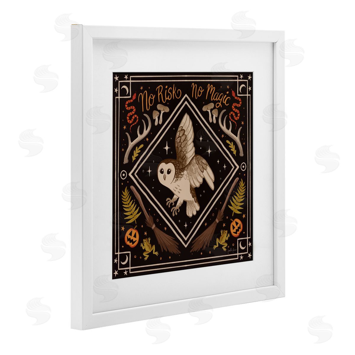 Janelle Penner No Risks or Magic Owl Canvas Wall Art Print