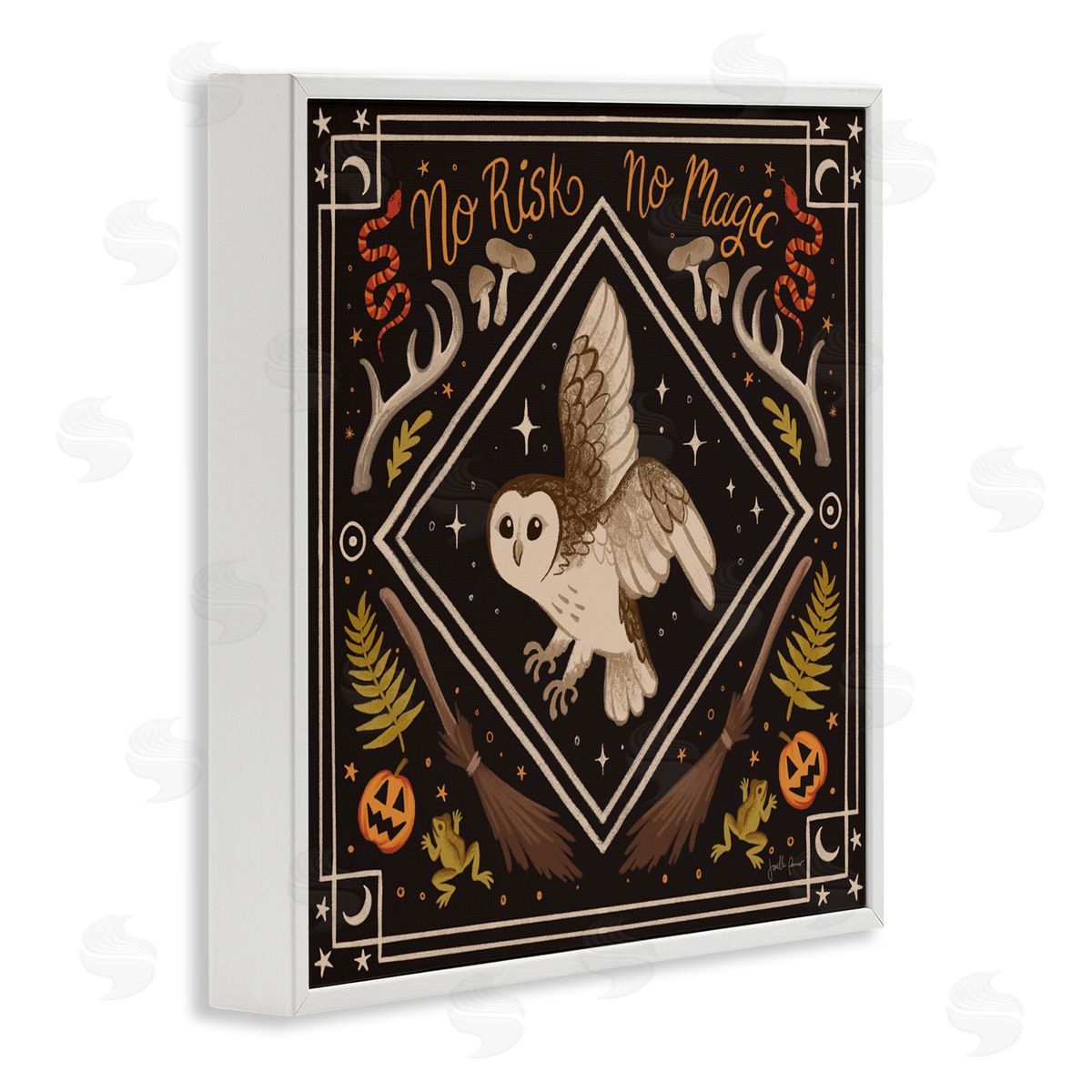 Janelle Penner No Risks or Magic Owl Canvas Wall Art Print