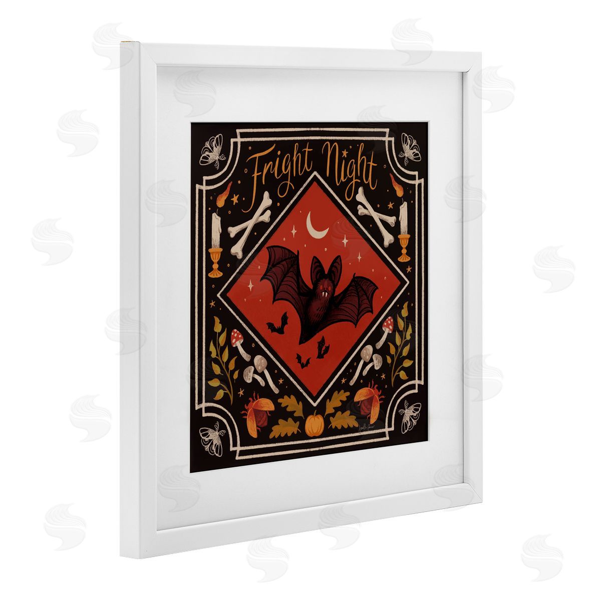 Janelle Penner Fright Night Bat & Botanicals Canvas Wall Art Print