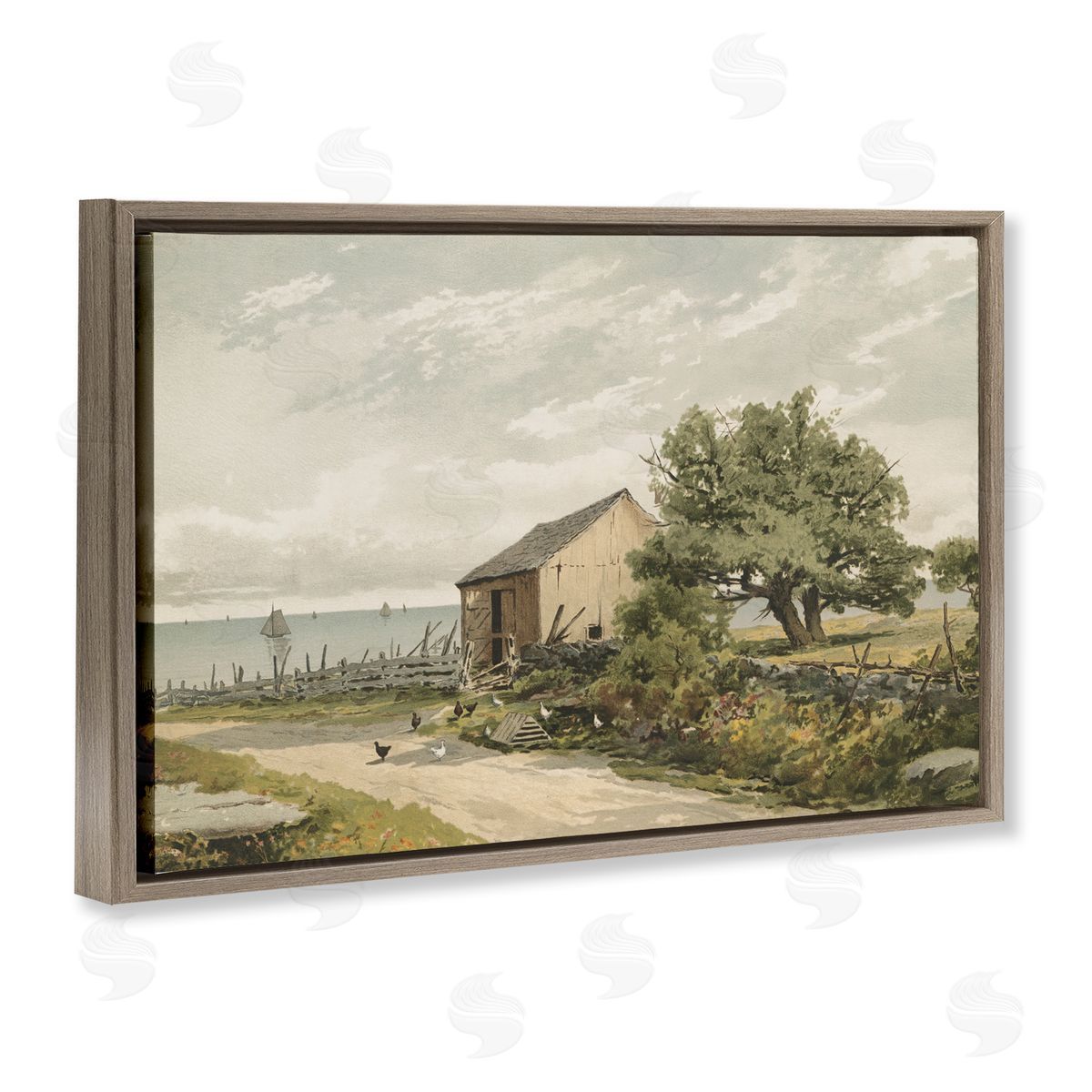 Public Domain Road To The Shore Canvas Wall Art Print