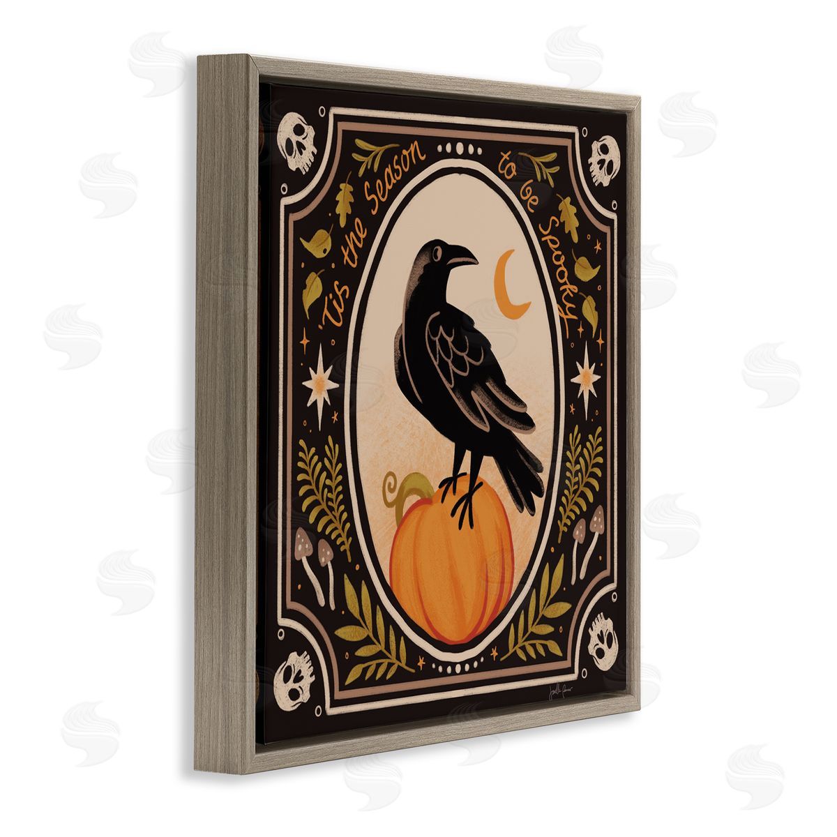 Janelle Penner Spooky Season Black Crow Canvas Wall Art Print