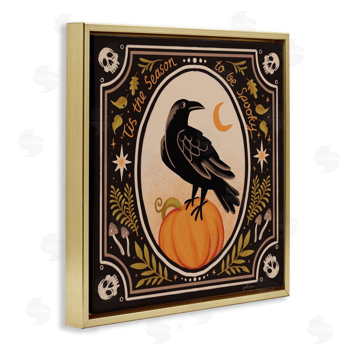 Janelle Penner Spooky Season Black Crow Canvas Wall Art Print