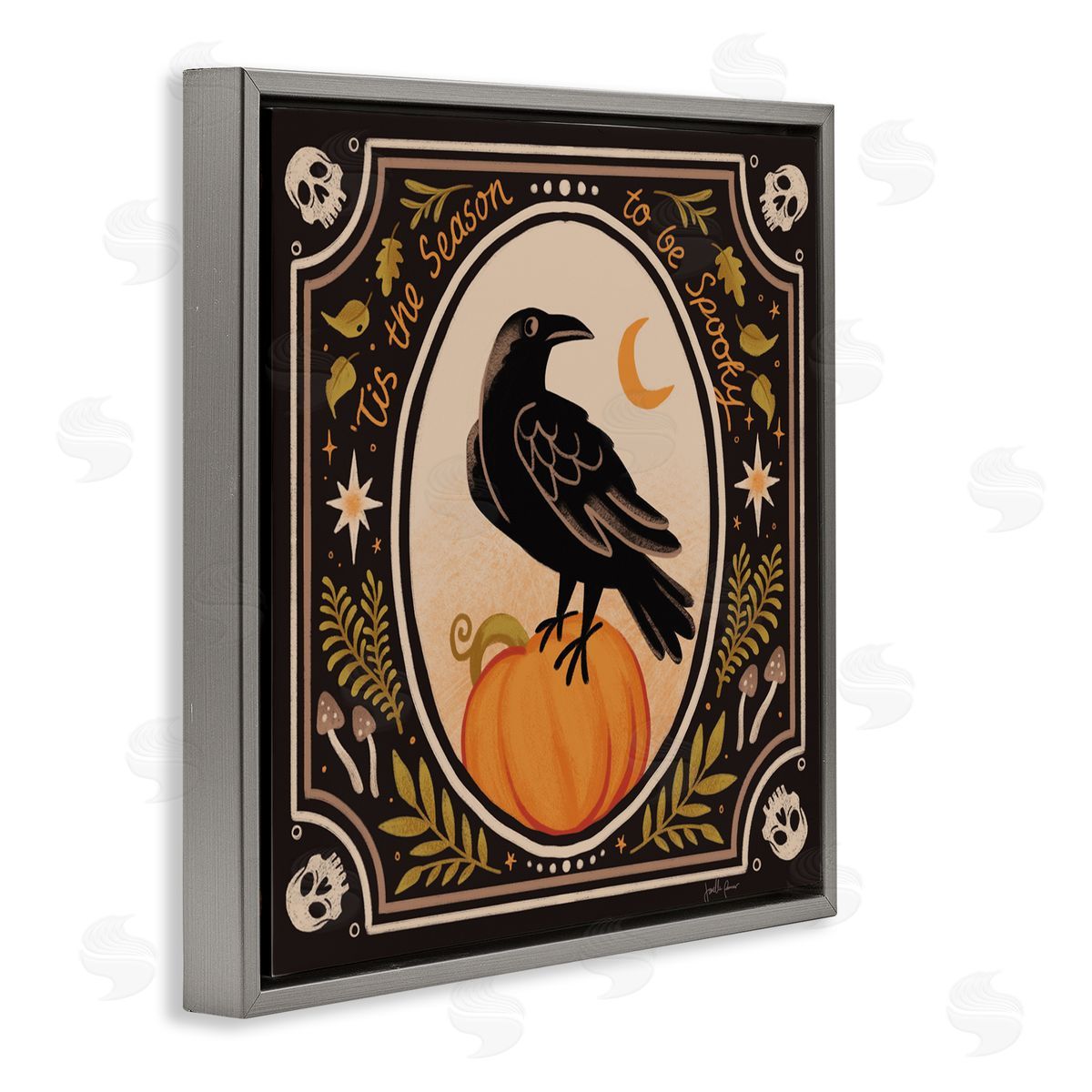 Janelle Penner Spooky Season Black Crow Canvas Wall Art Print