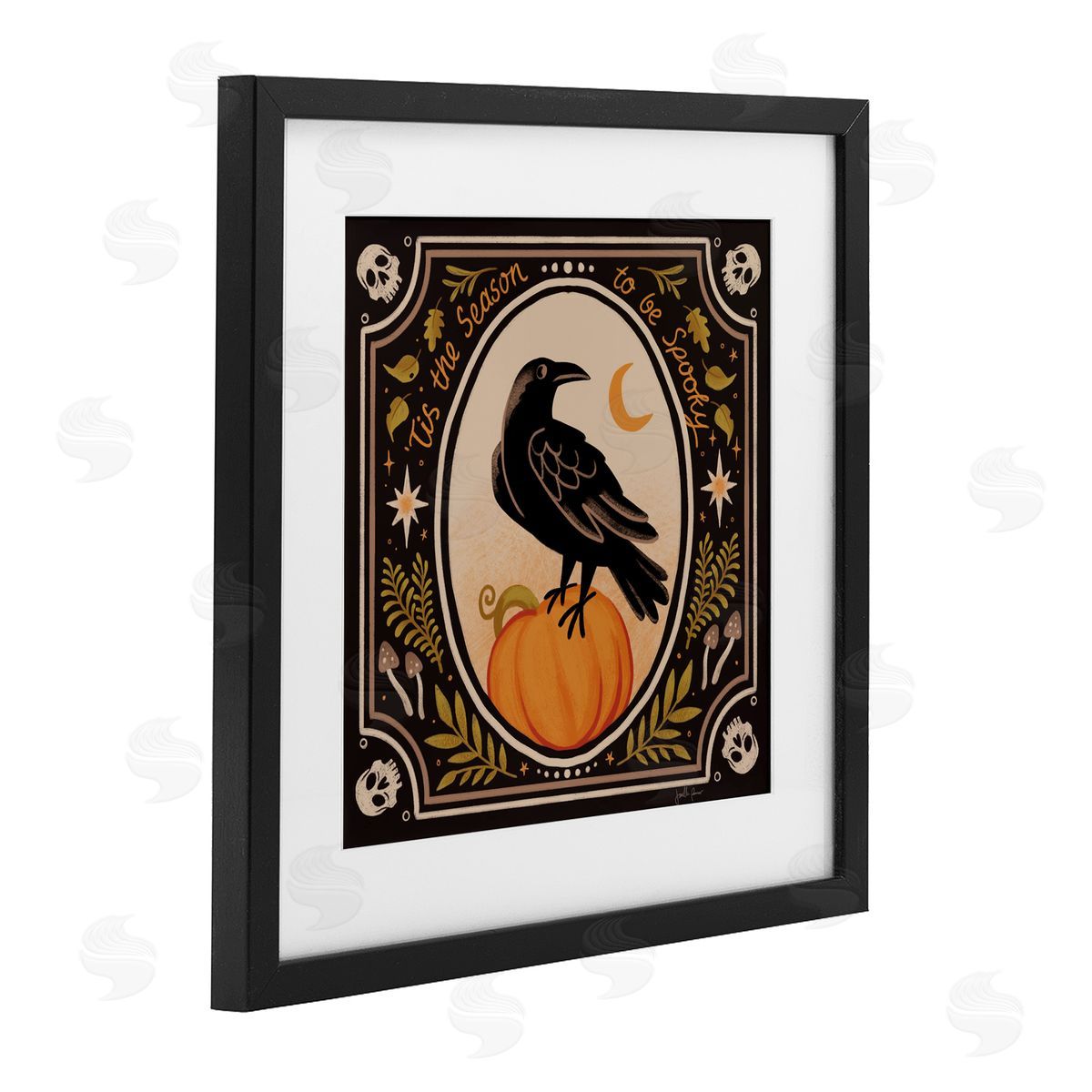 Janelle Penner Spooky Season Black Crow Canvas Wall Art Print