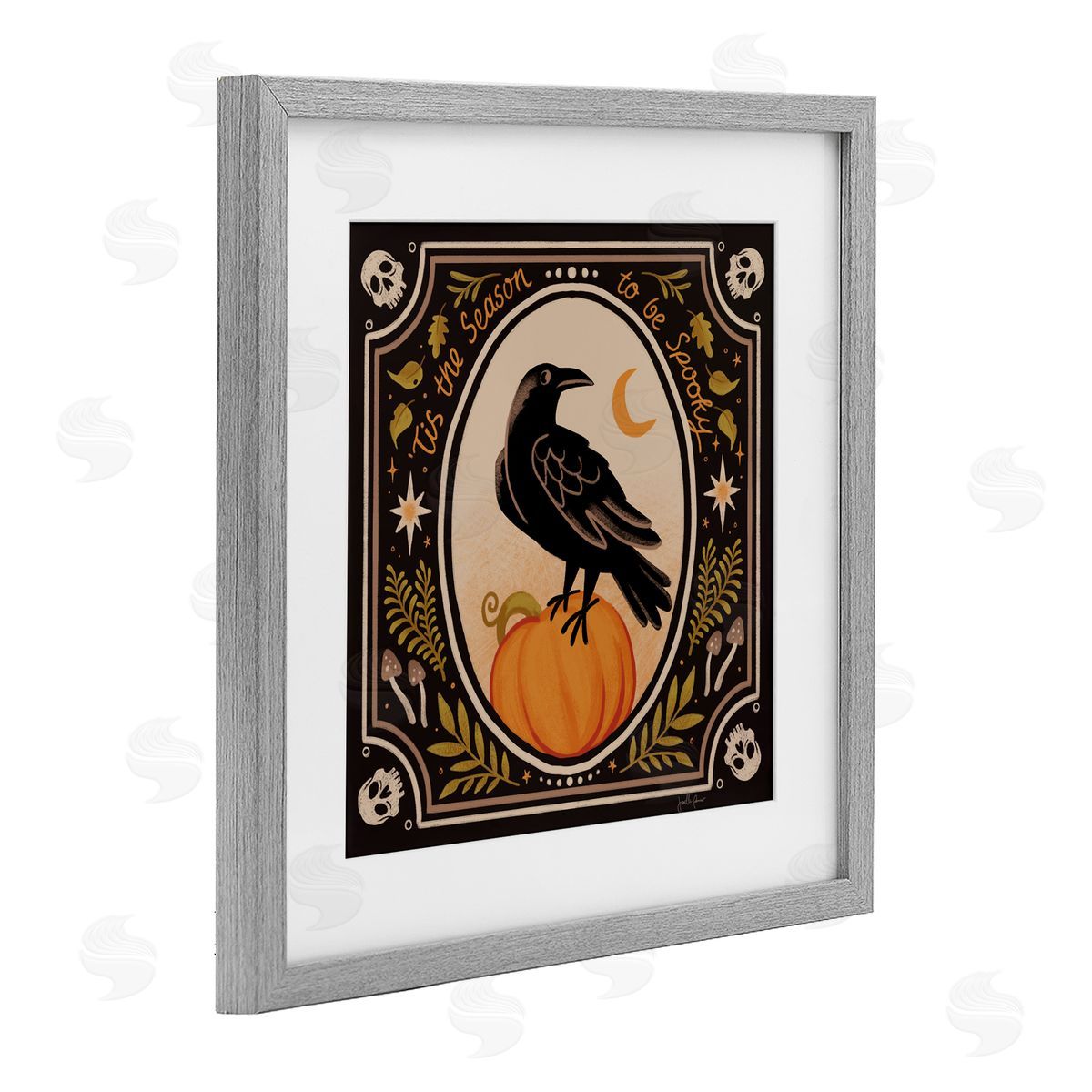 Janelle Penner Spooky Season Black Crow Canvas Wall Art Print