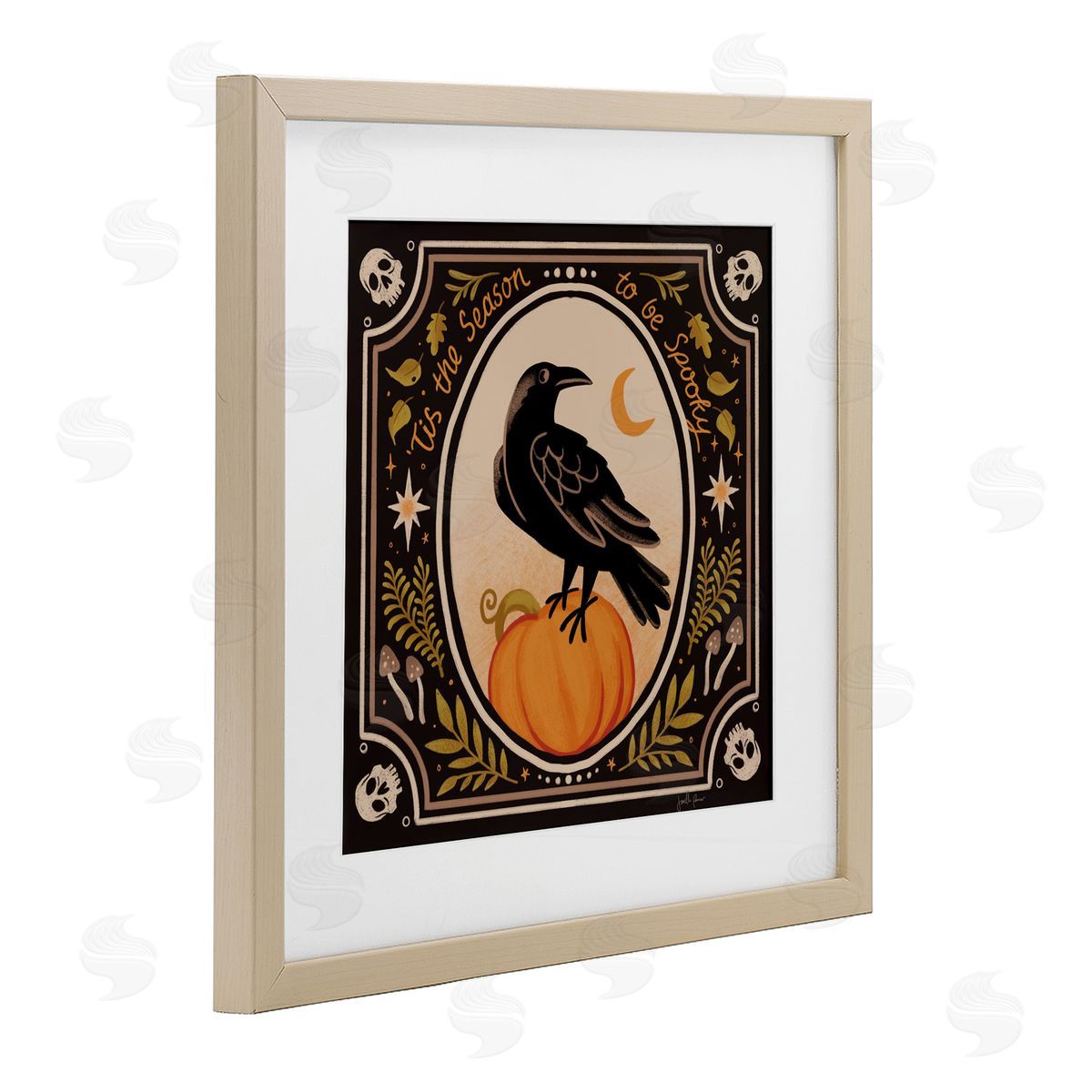 Janelle Penner Spooky Season Black Crow Canvas Wall Art Print
