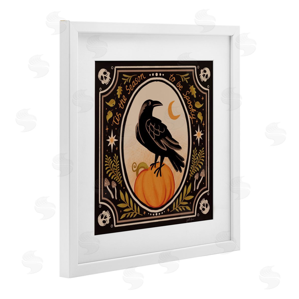 Janelle Penner Spooky Season Black Crow Canvas Wall Art Print
