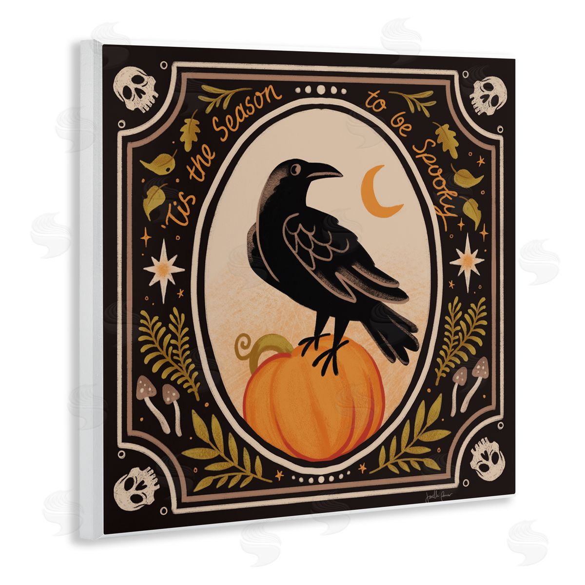 Janelle Penner Spooky Season Black Crow Canvas Wall Art Print