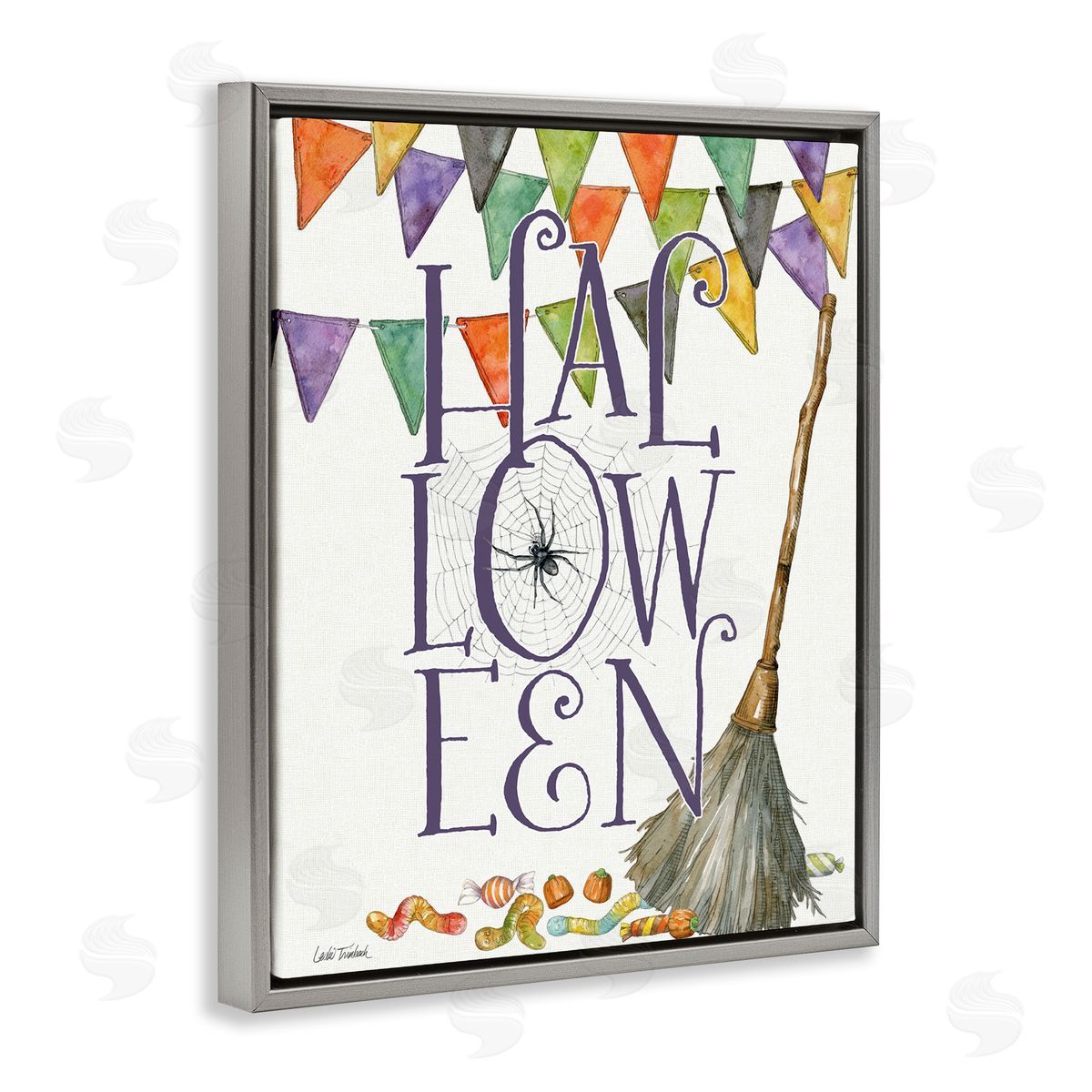 Leslie Trimbach Spellbound Halloween Broom Canvas Wall Art Print