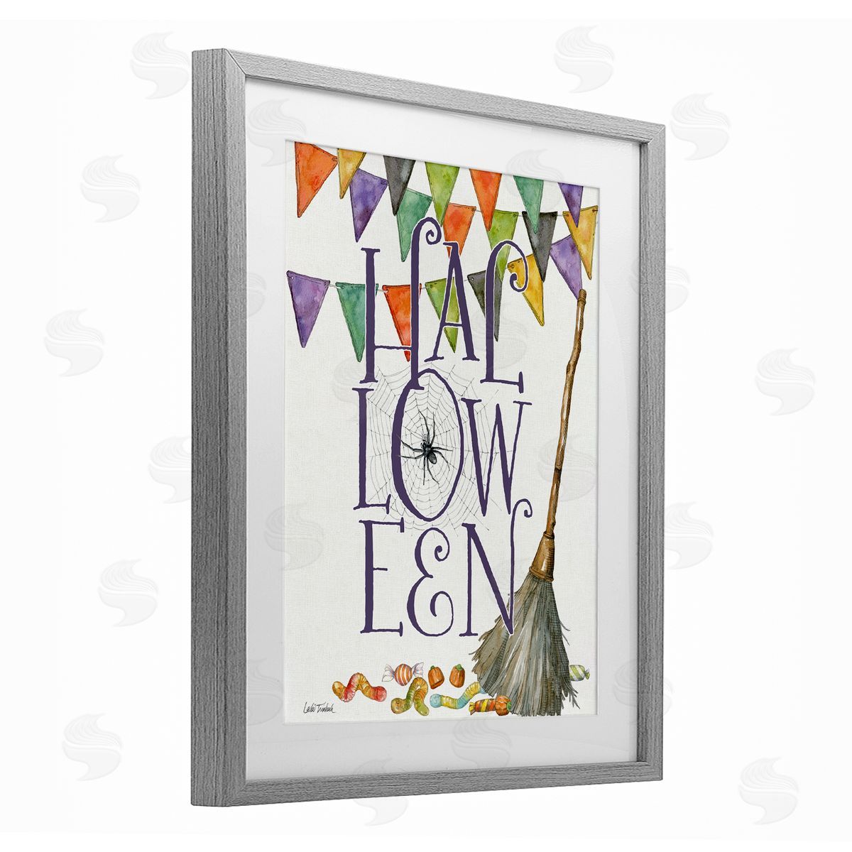 Leslie Trimbach Spellbound Halloween Broom Canvas Wall Art Print