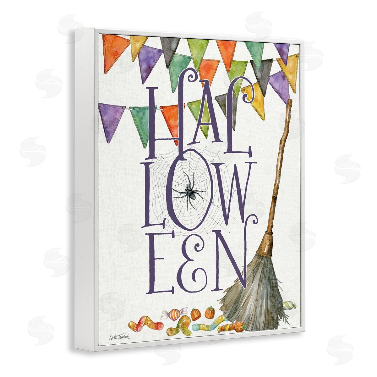 Leslie Trimbach Spellbound Halloween Broom Canvas Wall Art Print